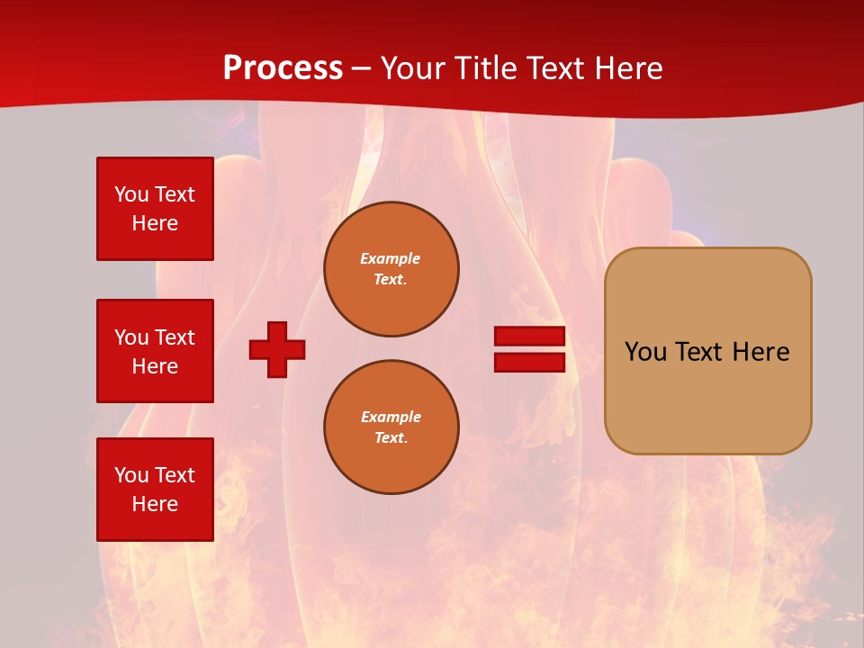 A Group Of Bowling Pins In Flames On A Black Background PowerPoint Template