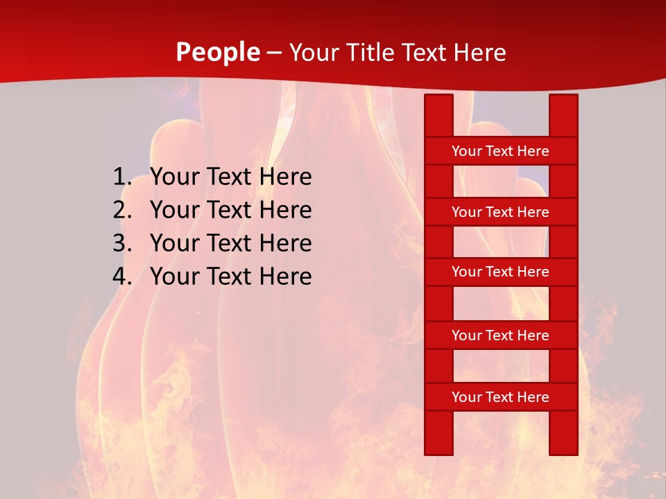A Group Of Bowling Pins In Flames On A Black Background PowerPoint Template