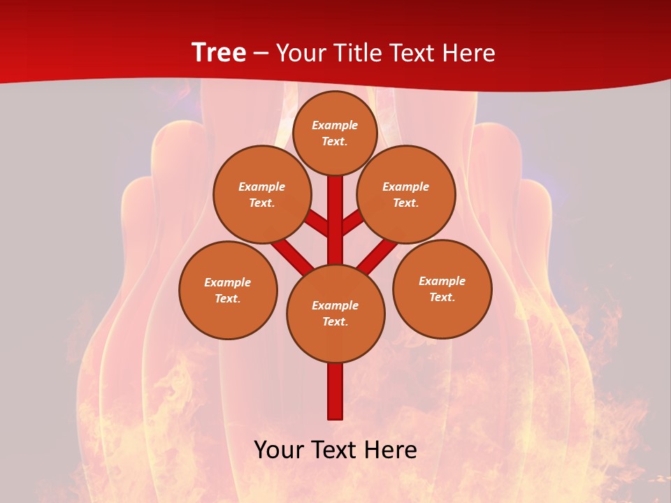 A Group Of Bowling Pins In Flames On A Black Background PowerPoint Template