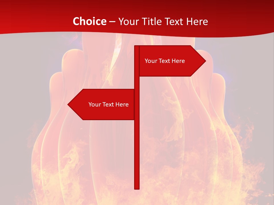 A Group Of Bowling Pins In Flames On A Black Background PowerPoint Template