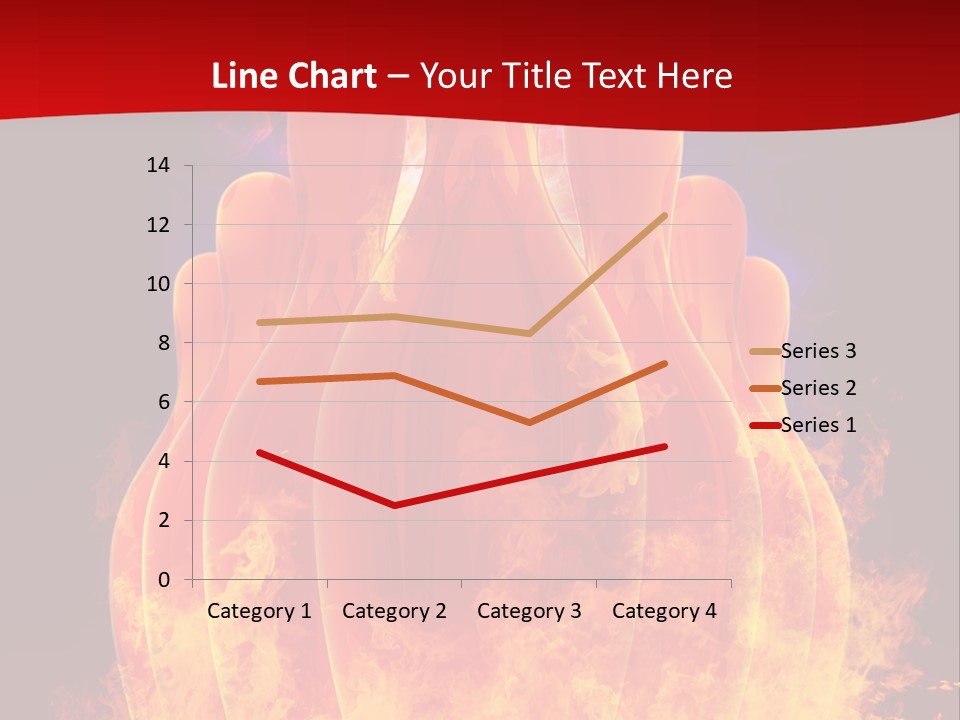 A Group Of Bowling Pins In Flames On A Black Background PowerPoint Template