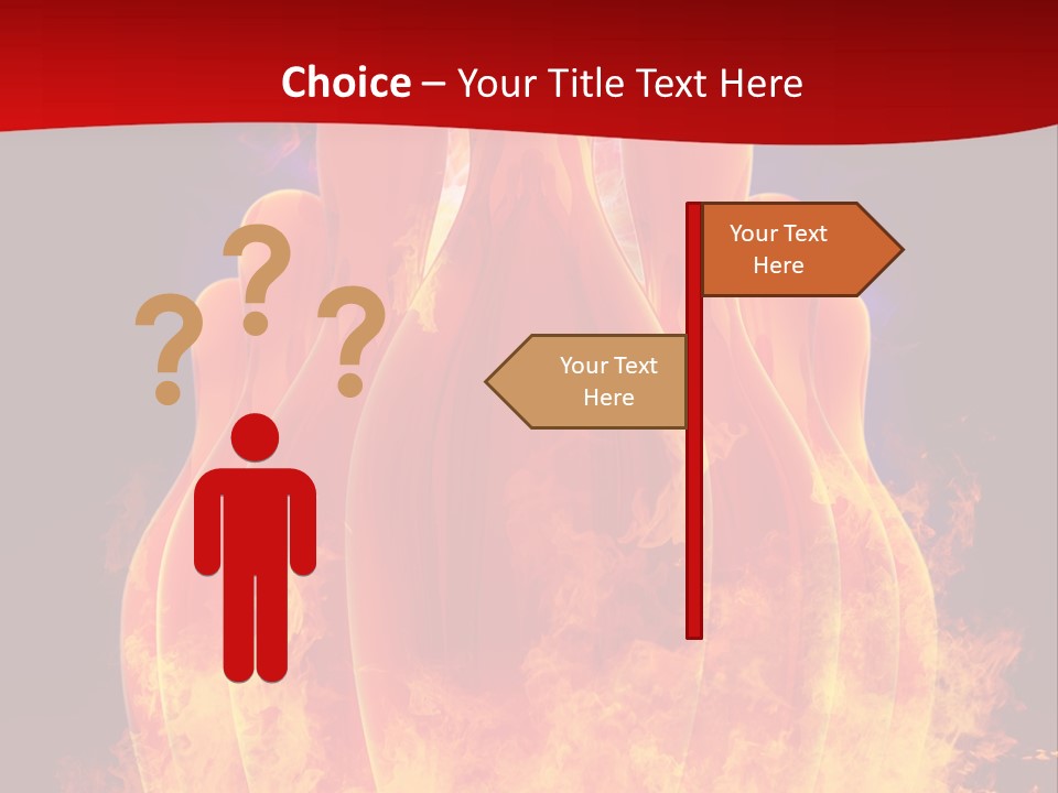 A Group Of Bowling Pins In Flames On A Black Background PowerPoint Template