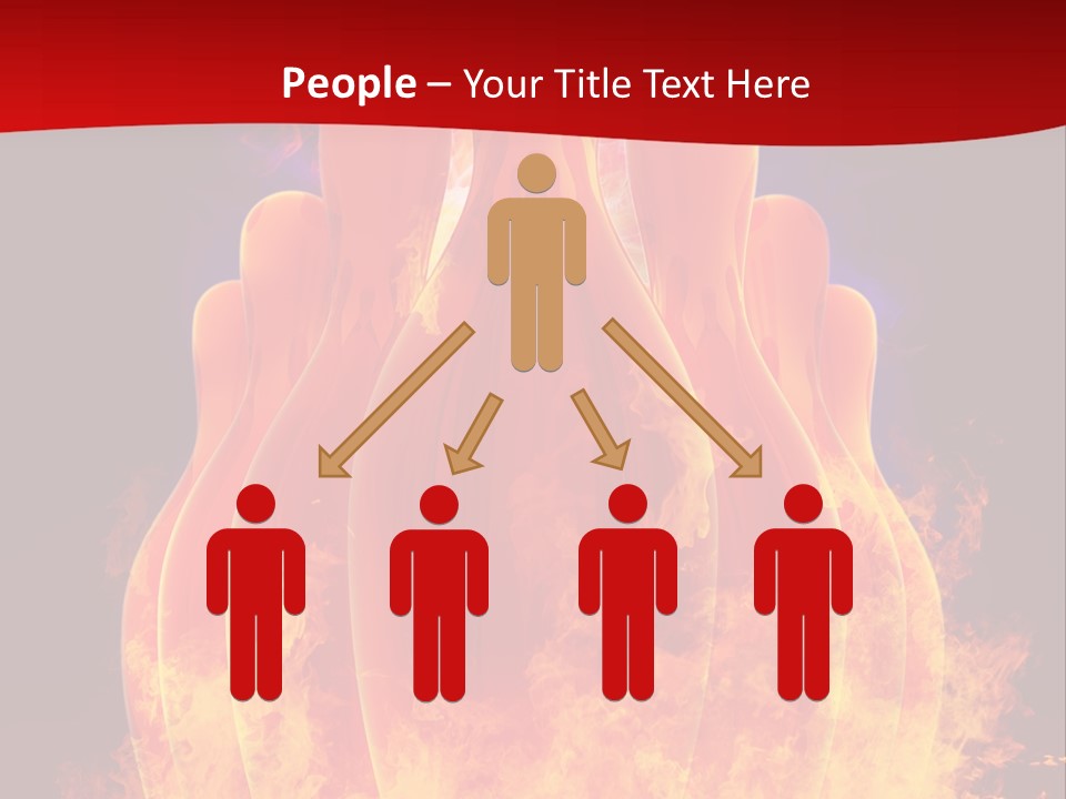 A Group Of Bowling Pins In Flames On A Black Background PowerPoint Template