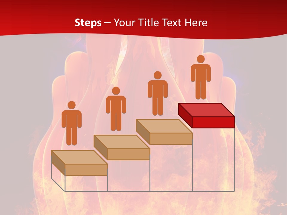 A Group Of Bowling Pins In Flames On A Black Background PowerPoint Template