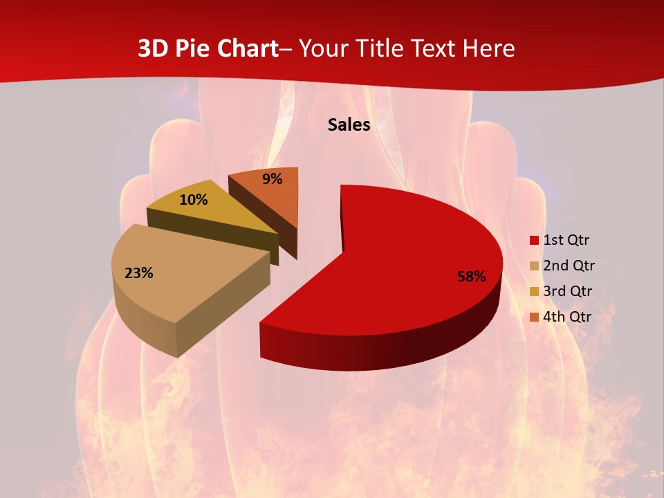 A Group Of Bowling Pins In Flames On A Black Background PowerPoint Template