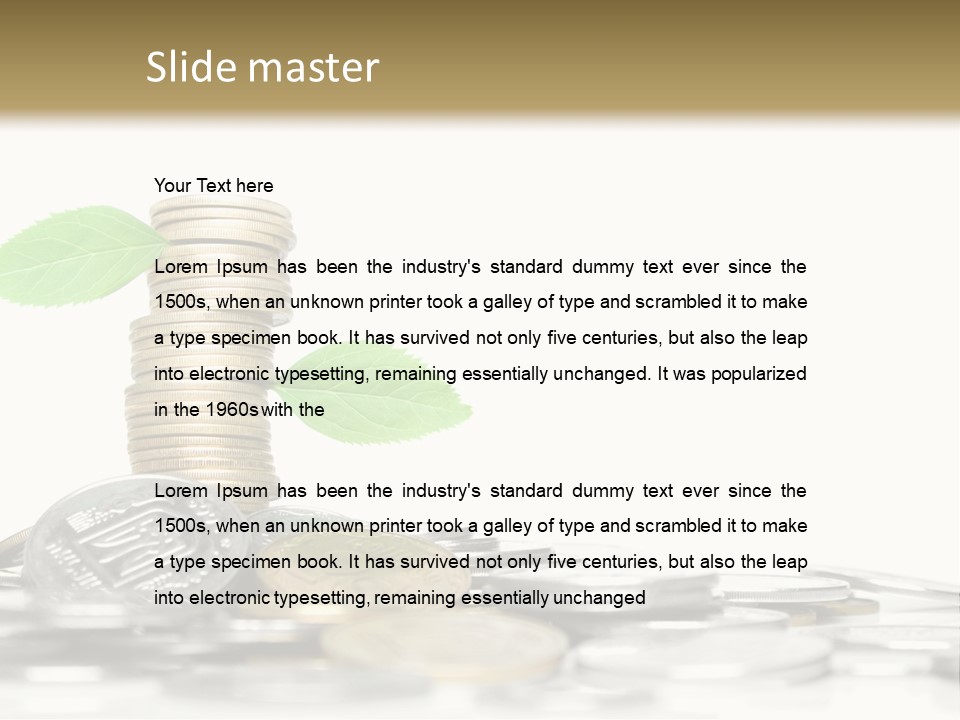 Stem Currency Heap PowerPoint Template