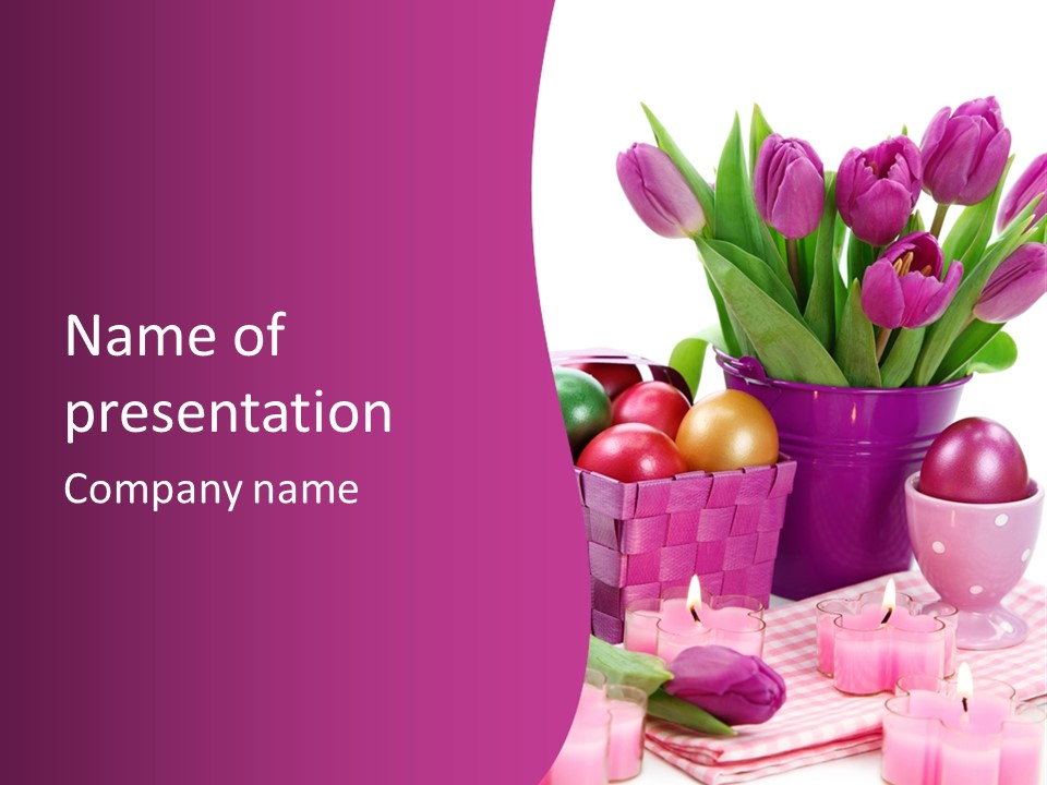 Purple Eggs Metal PowerPoint Template