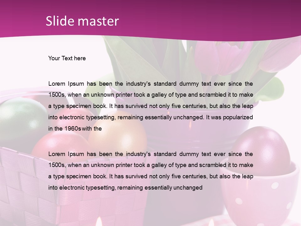 Purple Eggs Metal PowerPoint Template