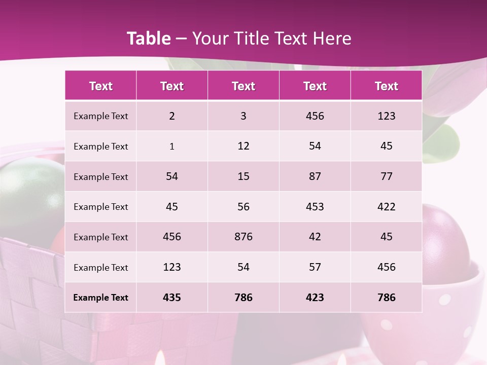 Purple Eggs Metal PowerPoint Template