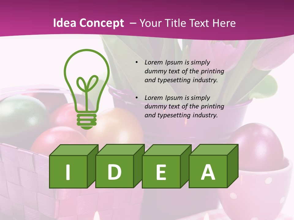 Purple Eggs Metal PowerPoint Template