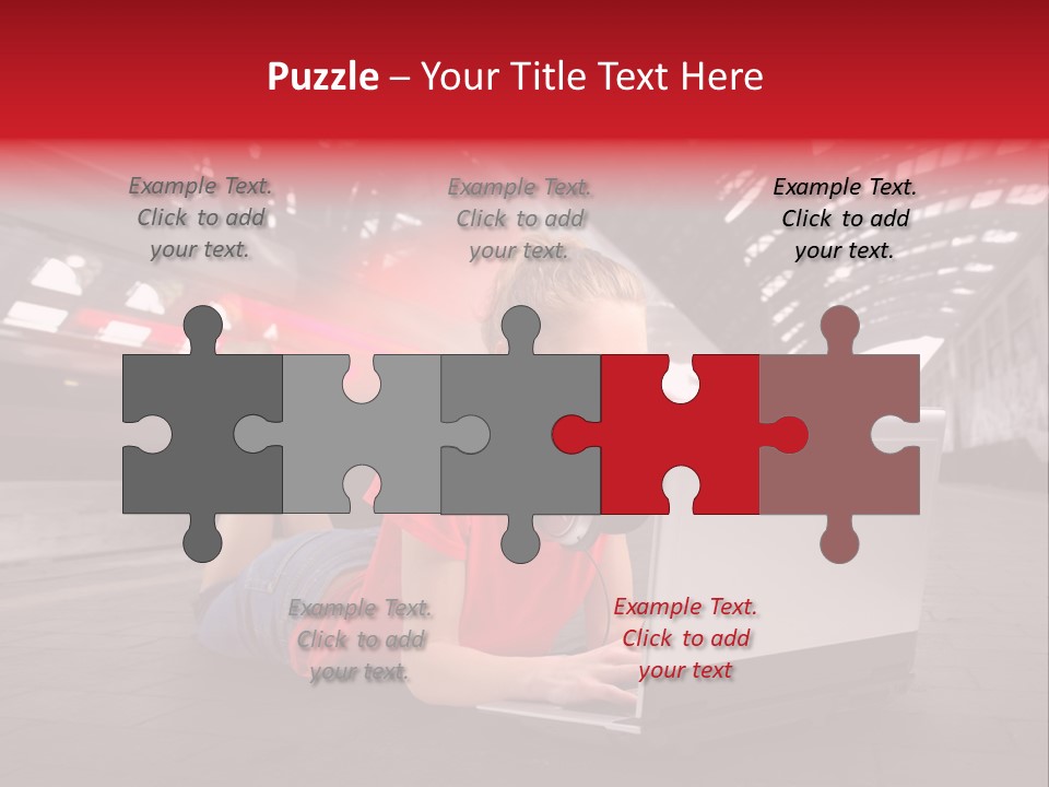 Young Computer Write PowerPoint Template