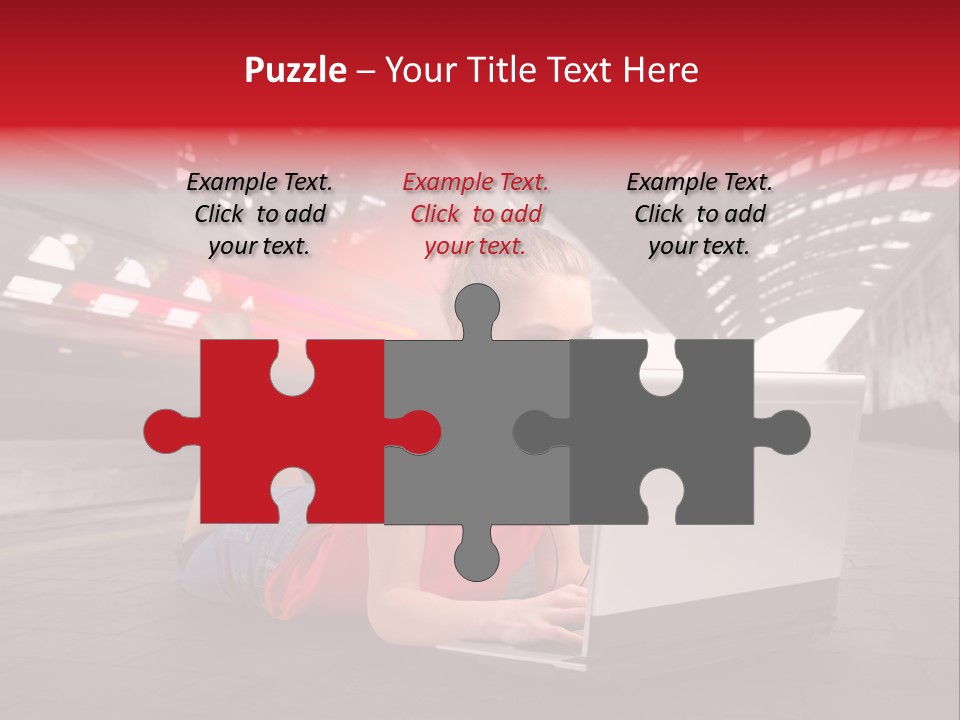 Young Computer Write PowerPoint Template