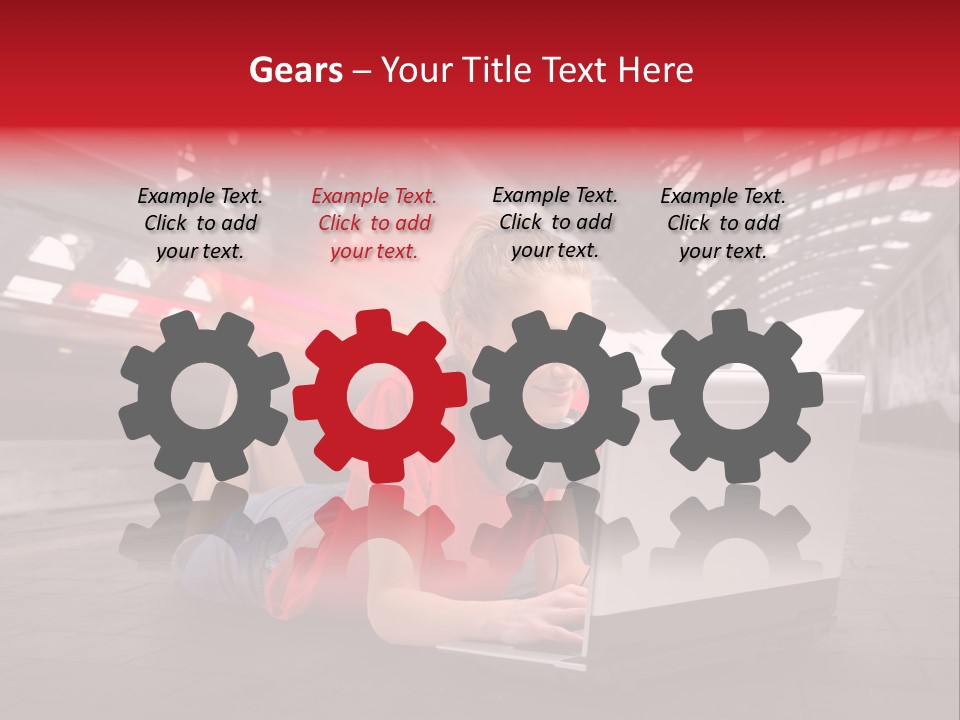 Young Computer Write PowerPoint Template