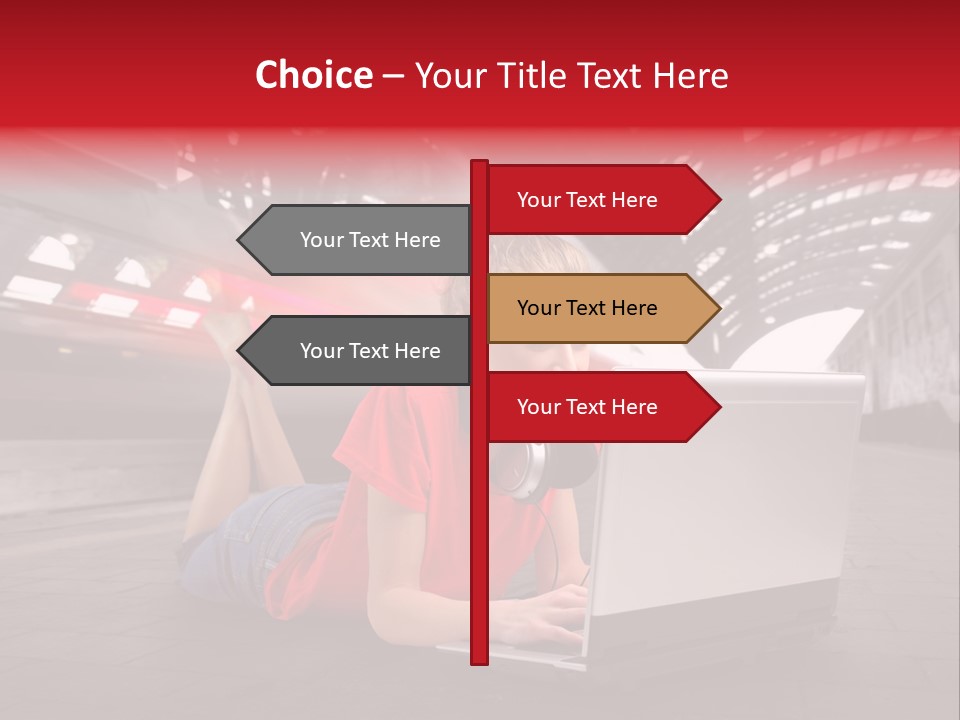 Young Computer Write PowerPoint Template