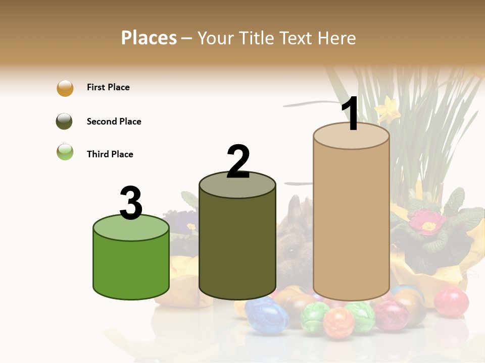 A Hamster In A Basket With Flowers And Eggs PowerPoint Template