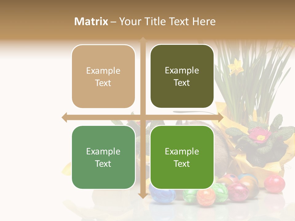 A Hamster In A Basket With Flowers And Eggs PowerPoint Template