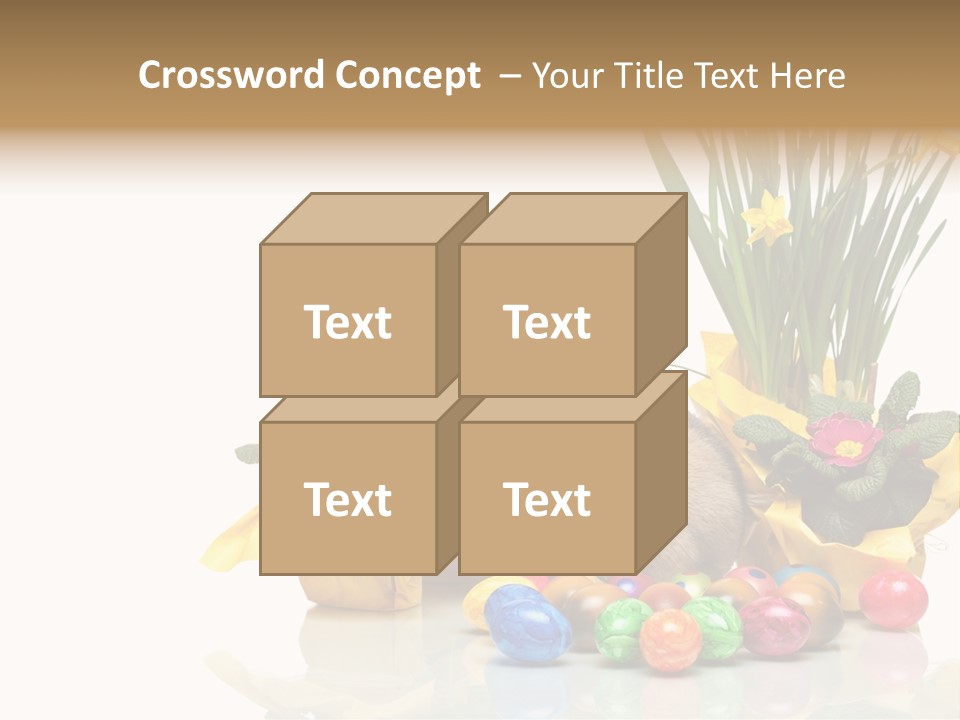 A Hamster In A Basket With Flowers And Eggs PowerPoint Template