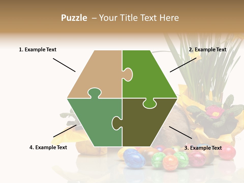 A Hamster In A Basket With Flowers And Eggs PowerPoint Template