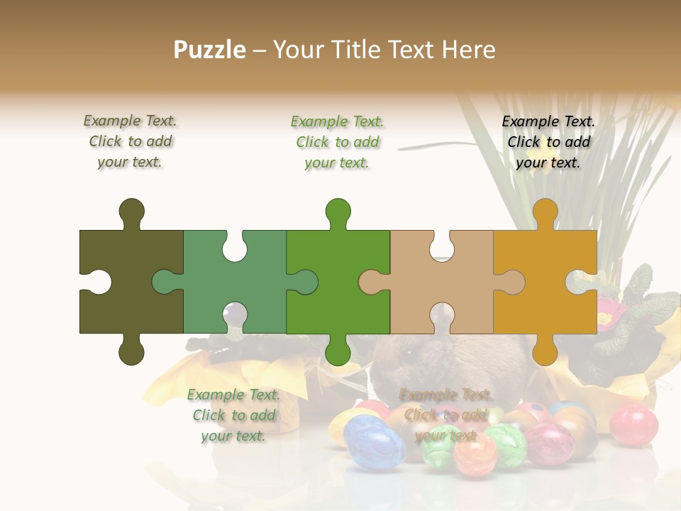 A Hamster In A Basket With Flowers And Eggs PowerPoint Template