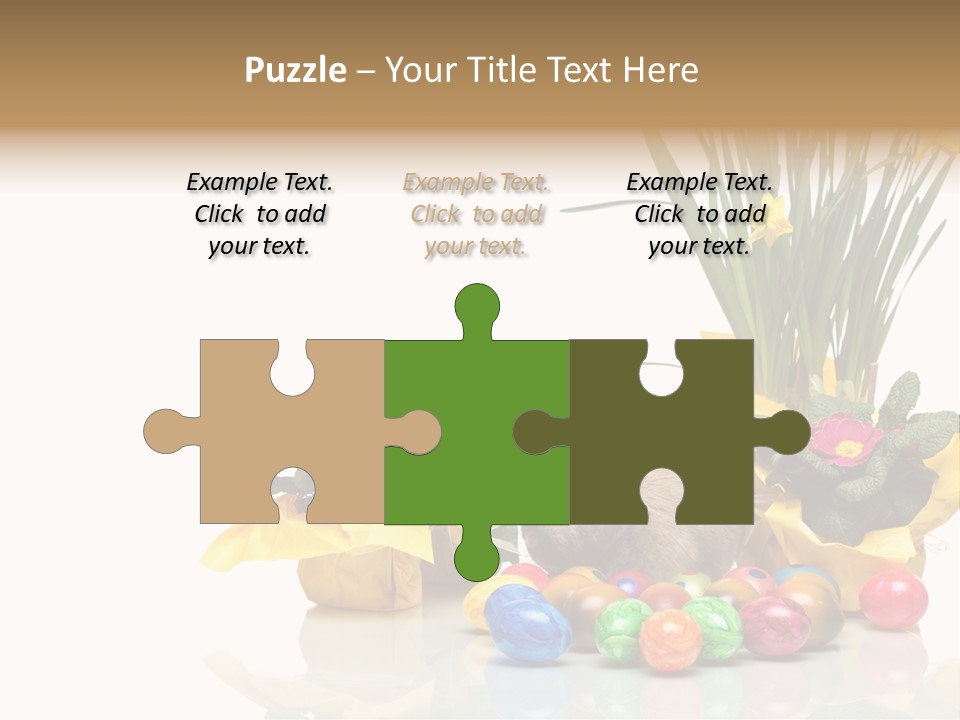 A Hamster In A Basket With Flowers And Eggs PowerPoint Template