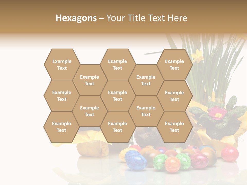 A Hamster In A Basket With Flowers And Eggs PowerPoint Template