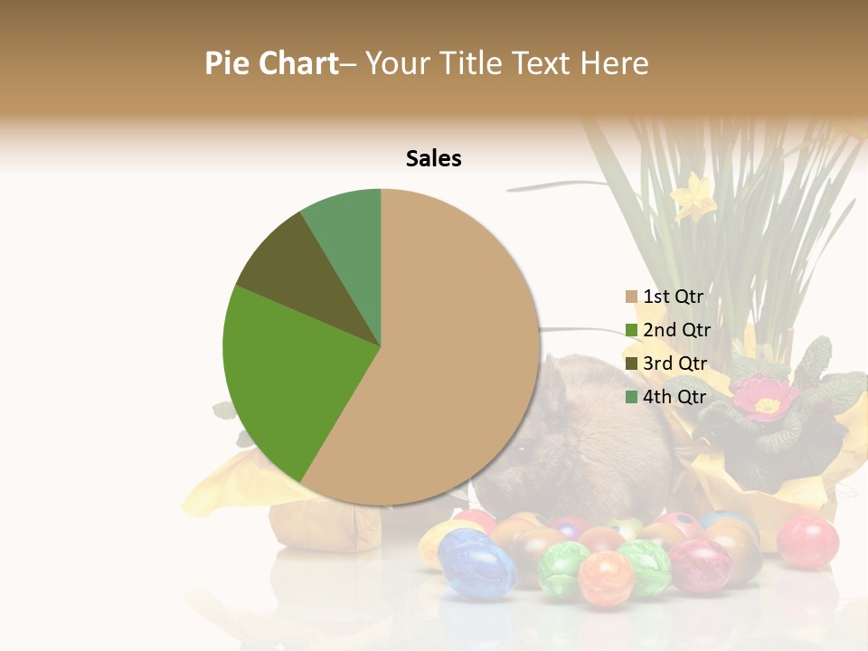 A Hamster In A Basket With Flowers And Eggs PowerPoint Template