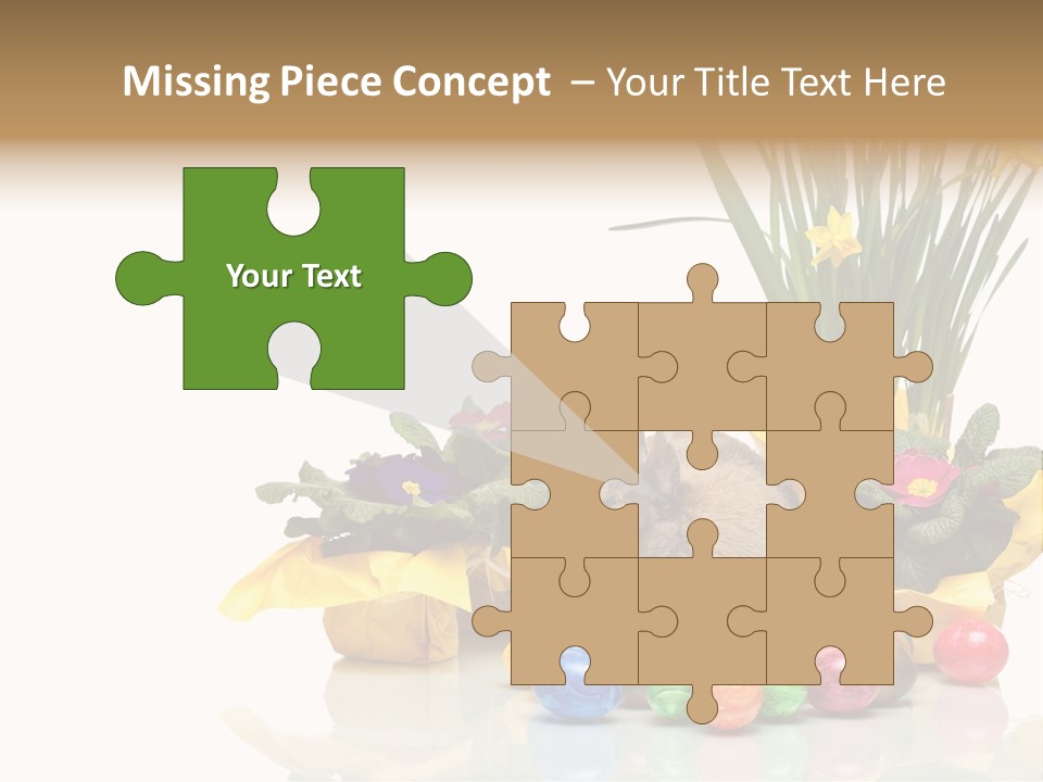 A Hamster In A Basket With Flowers And Eggs PowerPoint Template