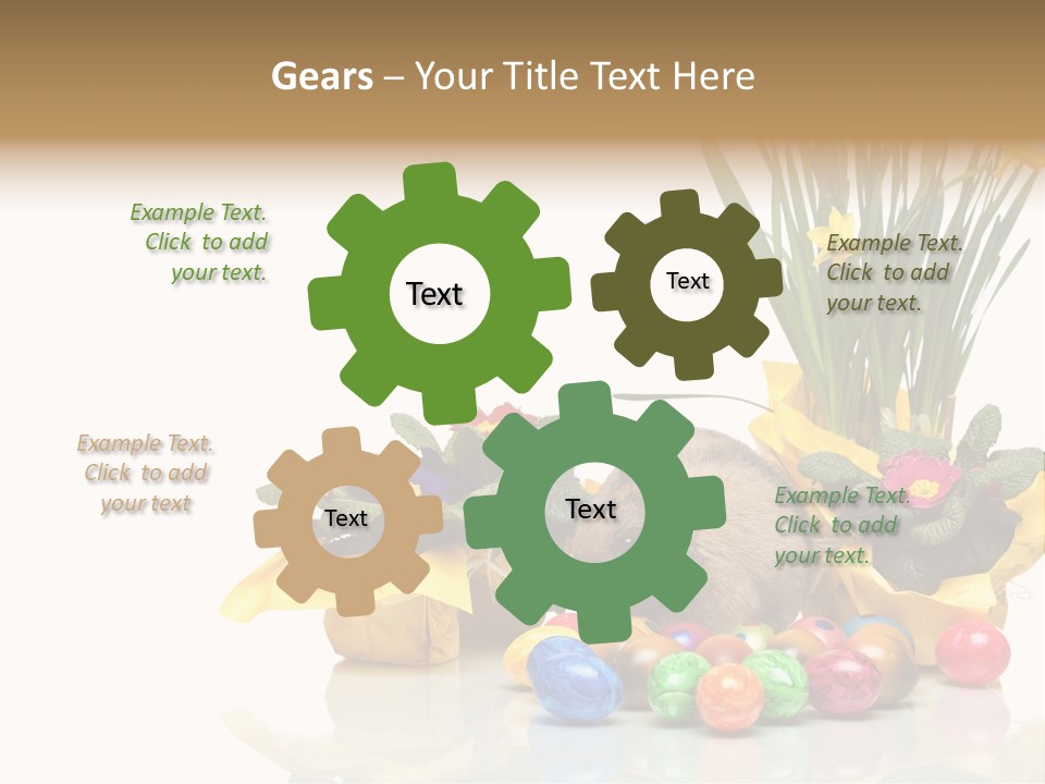 A Hamster In A Basket With Flowers And Eggs PowerPoint Template