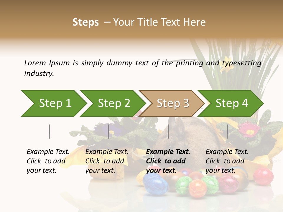 A Hamster In A Basket With Flowers And Eggs PowerPoint Template