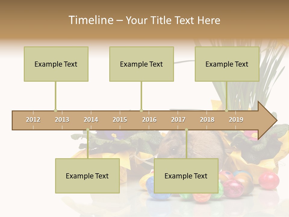 A Hamster In A Basket With Flowers And Eggs PowerPoint Template