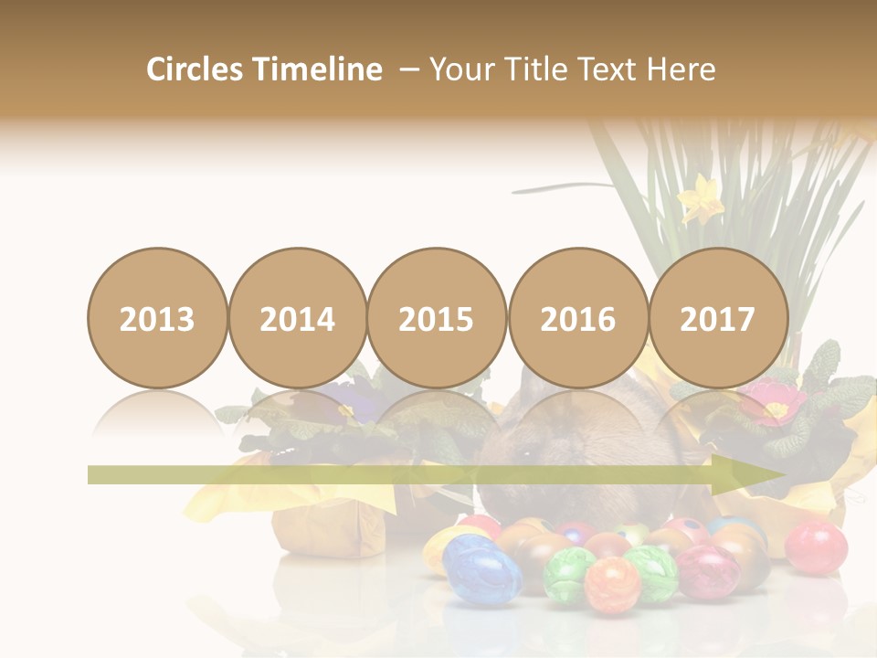 A Hamster In A Basket With Flowers And Eggs PowerPoint Template