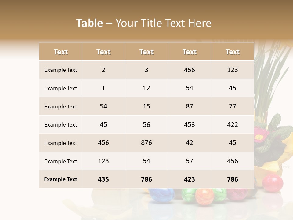 A Hamster In A Basket With Flowers And Eggs PowerPoint Template