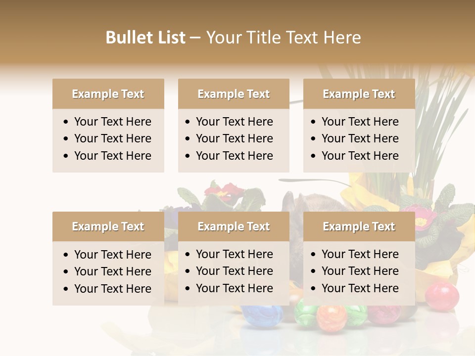 A Hamster In A Basket With Flowers And Eggs PowerPoint Template