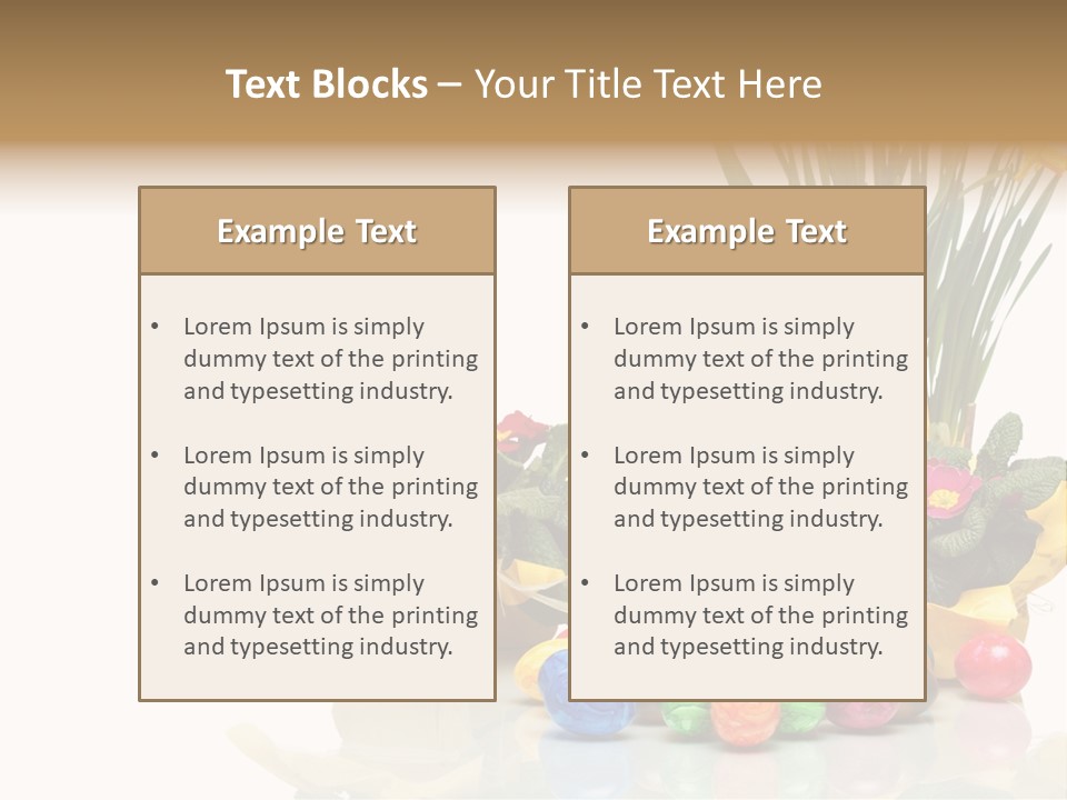 A Hamster In A Basket With Flowers And Eggs PowerPoint Template