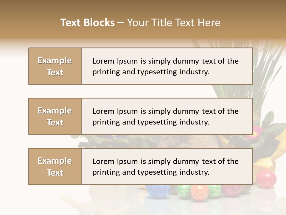 A Hamster In A Basket With Flowers And Eggs PowerPoint Template