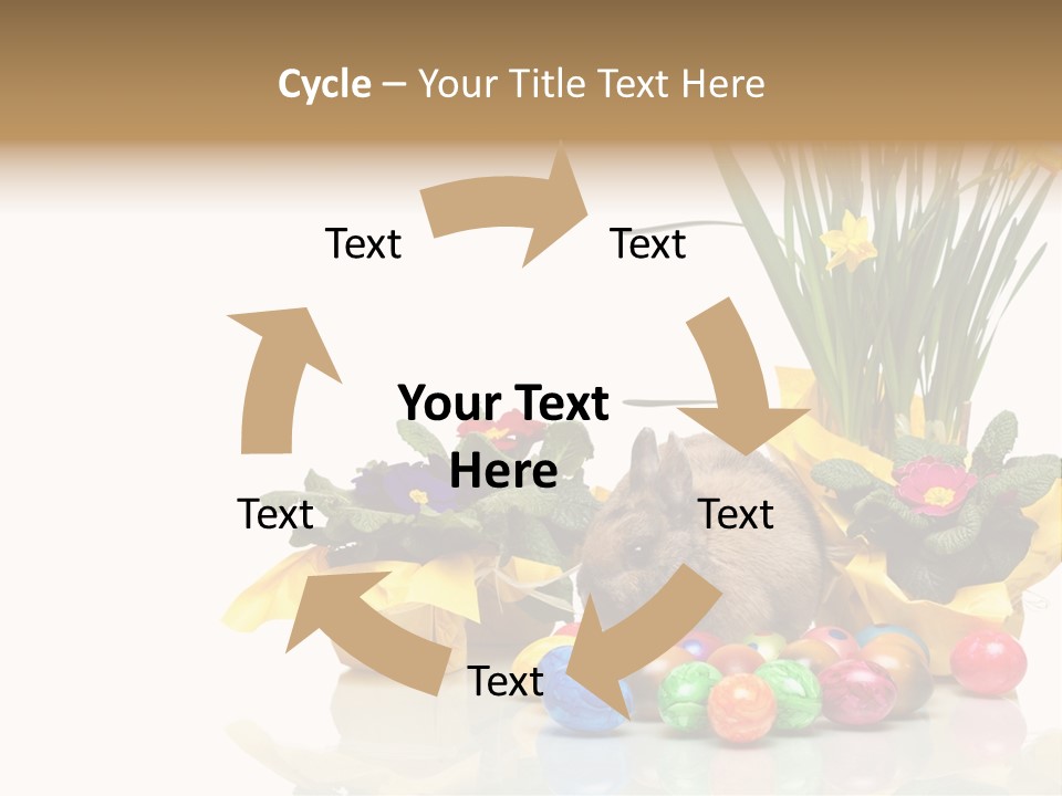 A Hamster In A Basket With Flowers And Eggs PowerPoint Template