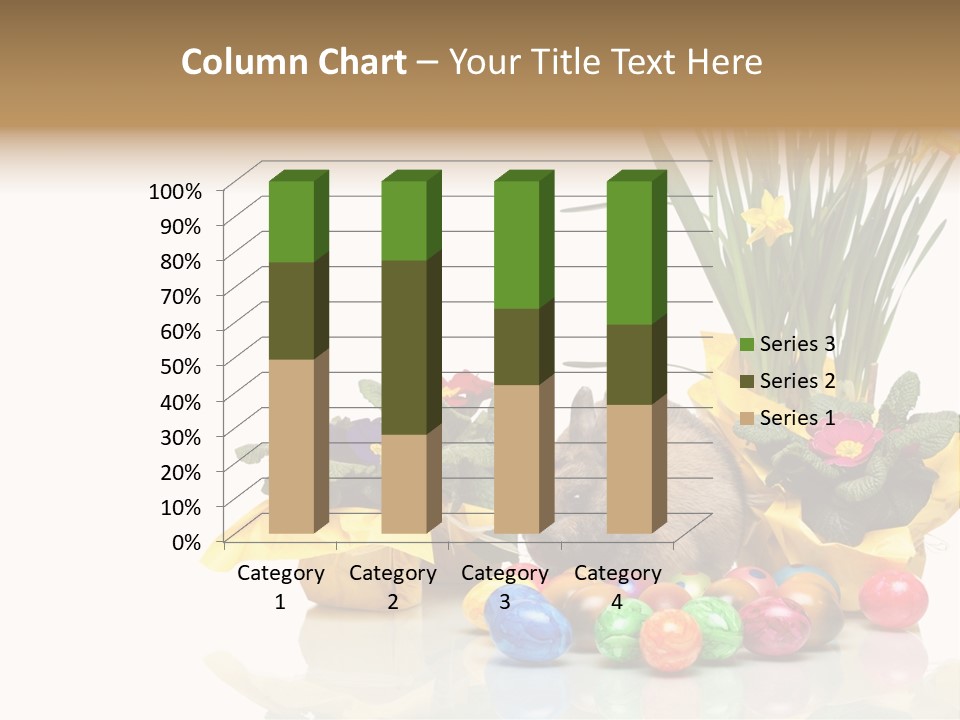 A Hamster In A Basket With Flowers And Eggs PowerPoint Template