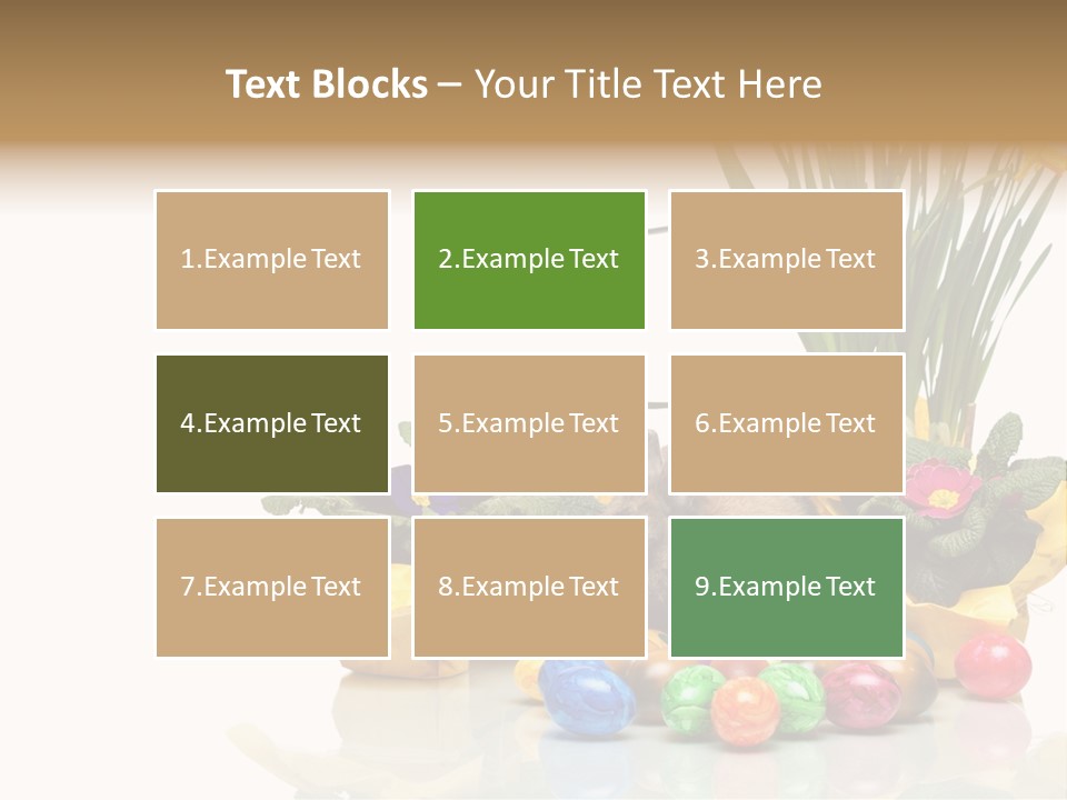 A Hamster In A Basket With Flowers And Eggs PowerPoint Template