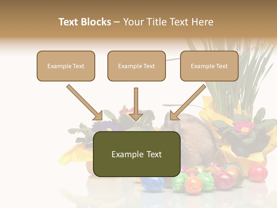 A Hamster In A Basket With Flowers And Eggs PowerPoint Template