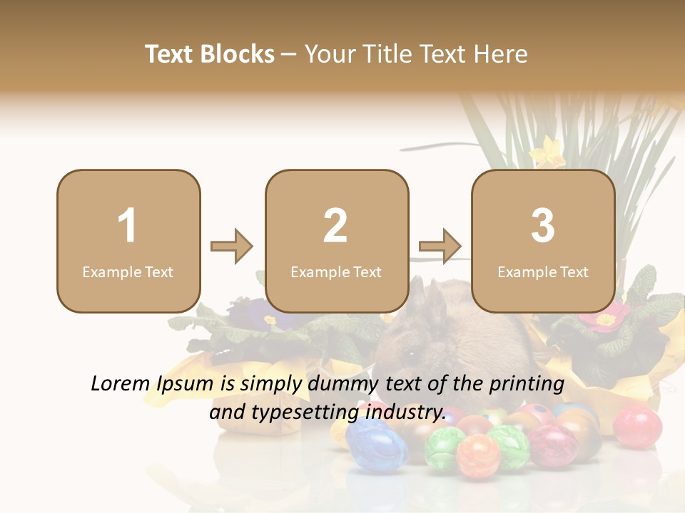 A Hamster In A Basket With Flowers And Eggs PowerPoint Template