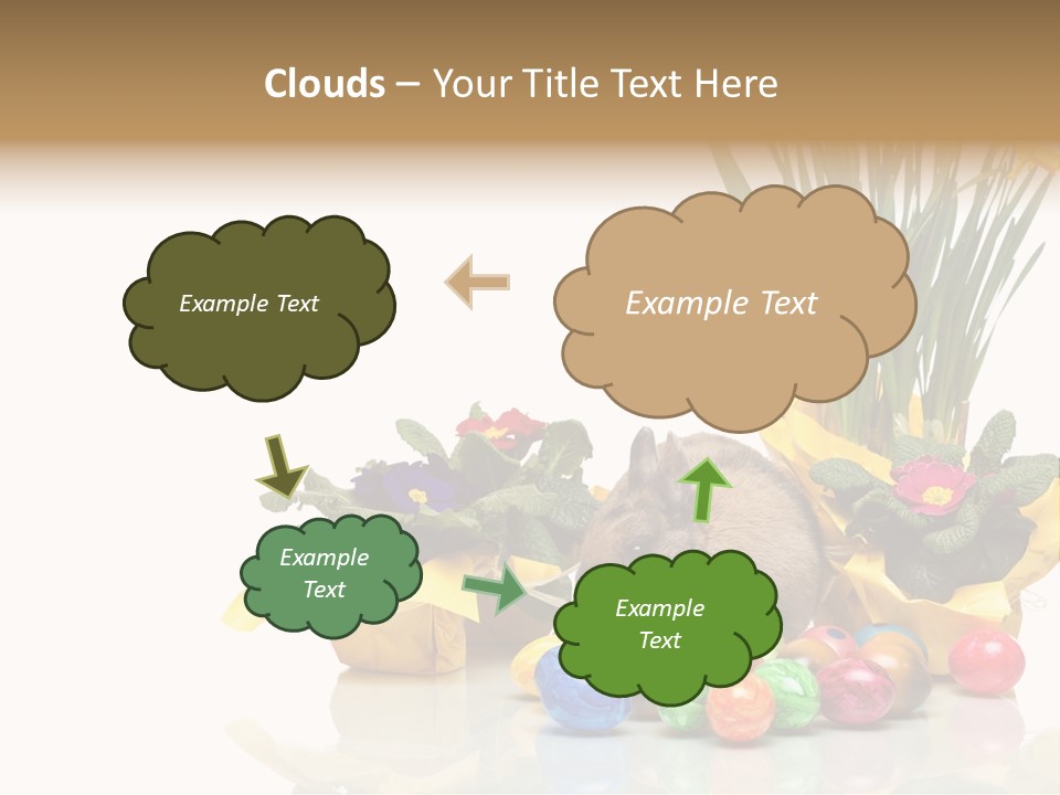 A Hamster In A Basket With Flowers And Eggs PowerPoint Template