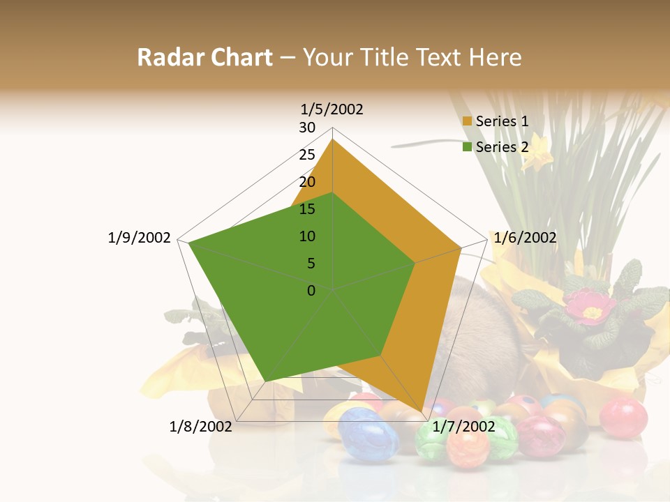 A Hamster In A Basket With Flowers And Eggs PowerPoint Template