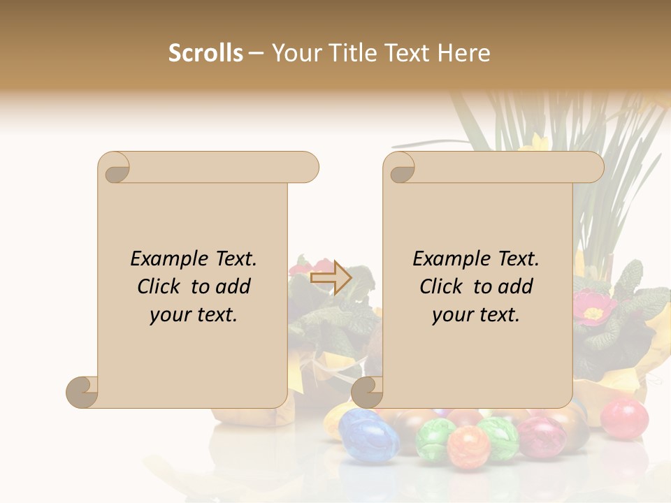 A Hamster In A Basket With Flowers And Eggs PowerPoint Template