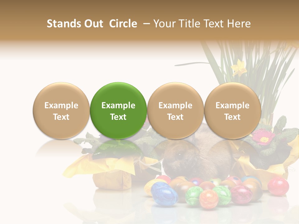 A Hamster In A Basket With Flowers And Eggs PowerPoint Template