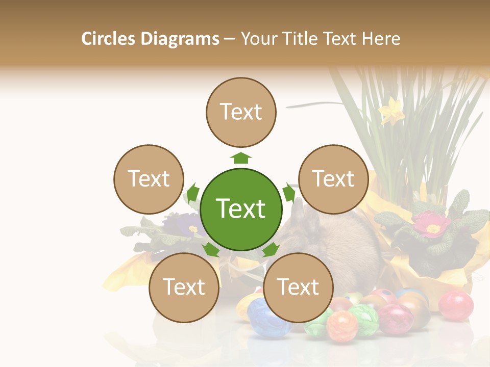 A Hamster In A Basket With Flowers And Eggs PowerPoint Template