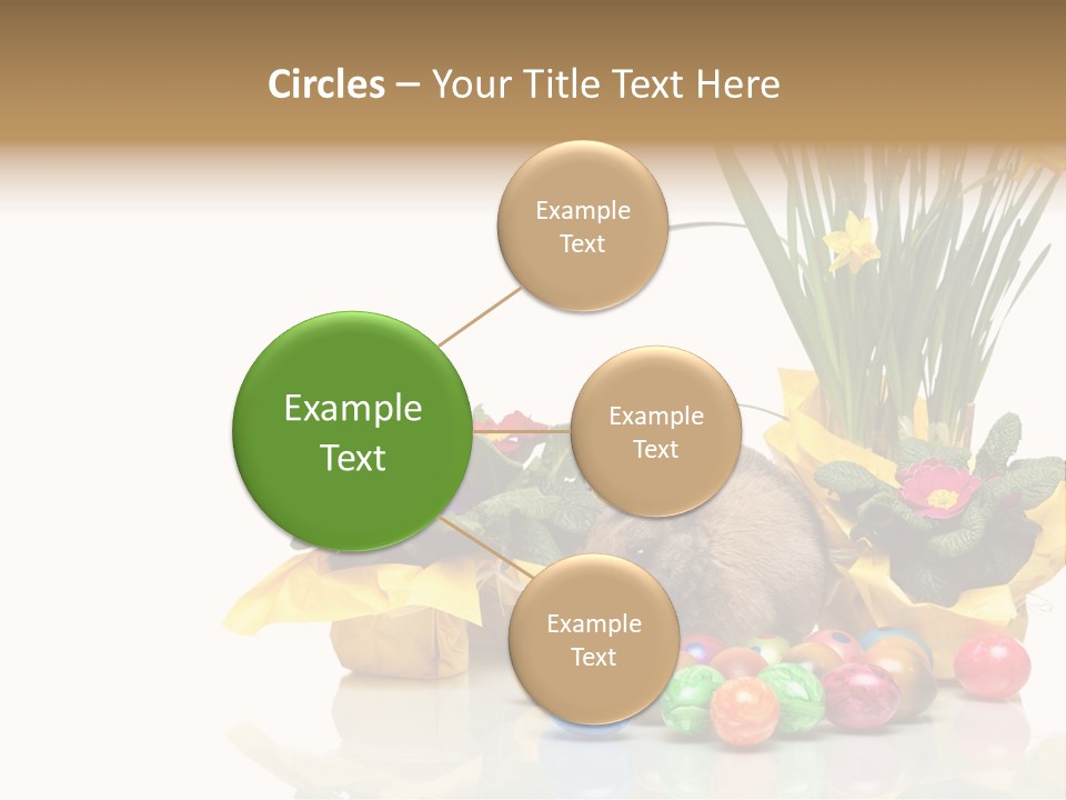 A Hamster In A Basket With Flowers And Eggs PowerPoint Template