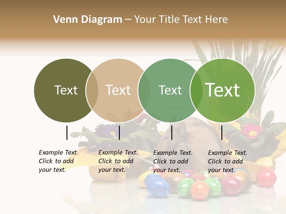 A Hamster In A Basket With Flowers And Eggs PowerPoint Template
