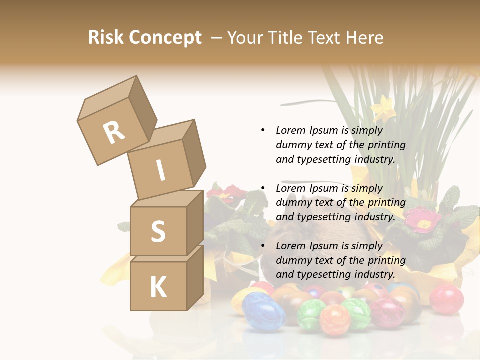 A Hamster In A Basket With Flowers And Eggs PowerPoint Template