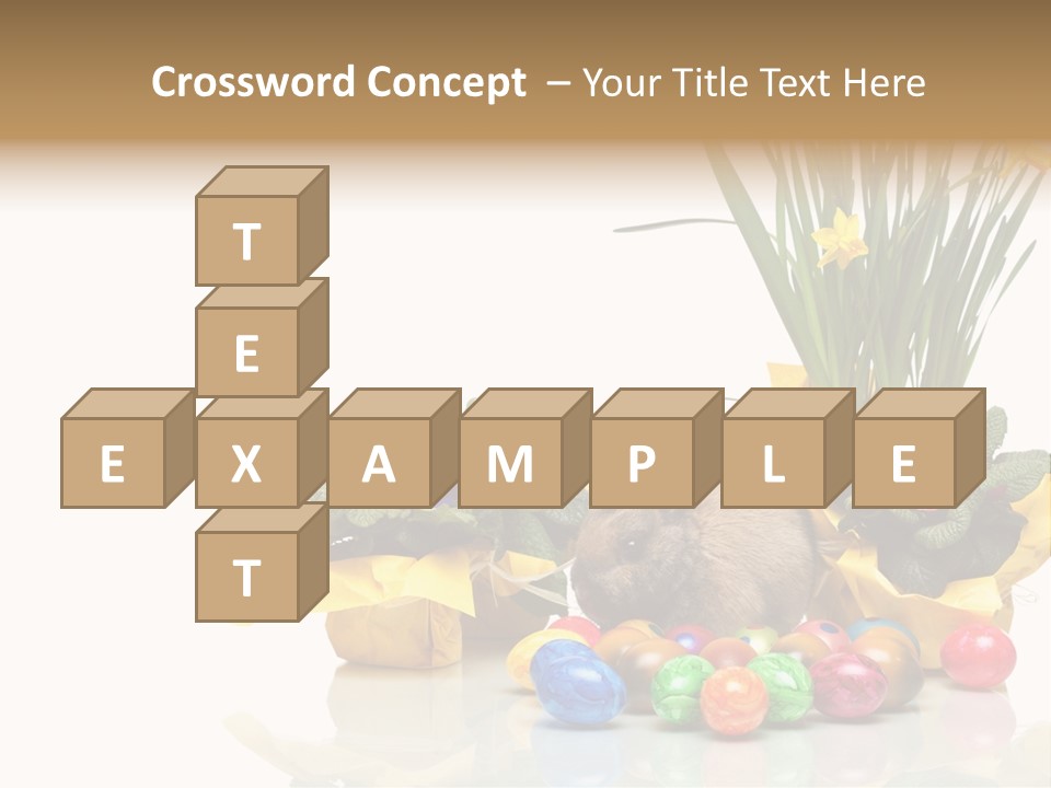 A Hamster In A Basket With Flowers And Eggs PowerPoint Template