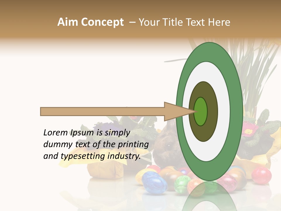 A Hamster In A Basket With Flowers And Eggs PowerPoint Template